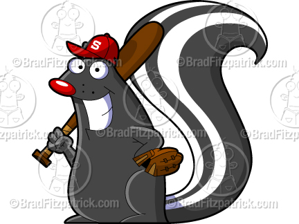 432x324 Baseball Skunk Mascot