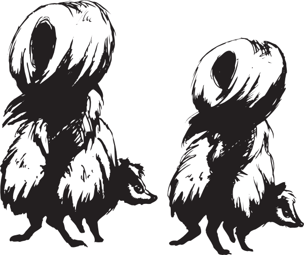 600x504 Skunks About To Spray Clip Art