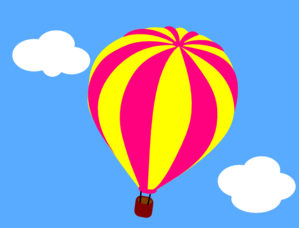 299x228 Hot Air Balloon In The Sky With Clouds Clip Art