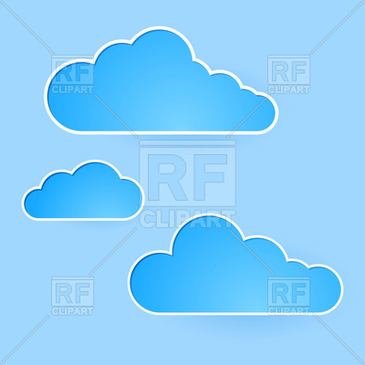 400x400 Cartoon Sky With Simple Clouds Royalty Free Vector Clip Art Image
