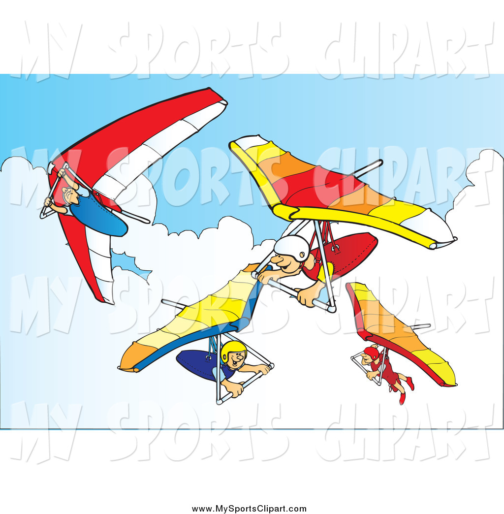 1024x1044 Sports Clip Art Of A Happy People Hang Gliding In The Sky By Snowy