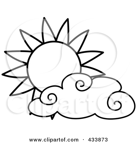 450x470 Outlined Sun And Cloud