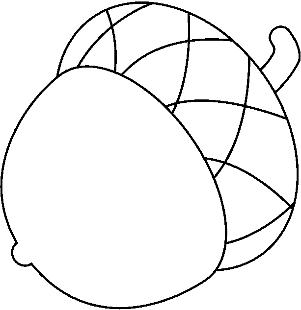 613x633 Black And White Acorn Clipart