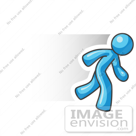 450x450 Clip Art Graphic Of A Sky Blue Guy Character Running