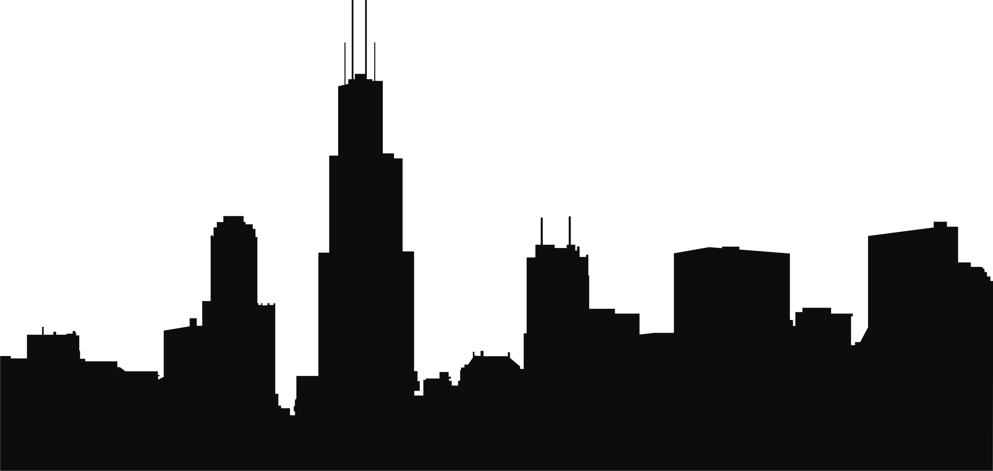 3307x1569 High Building City Skyline Clipart