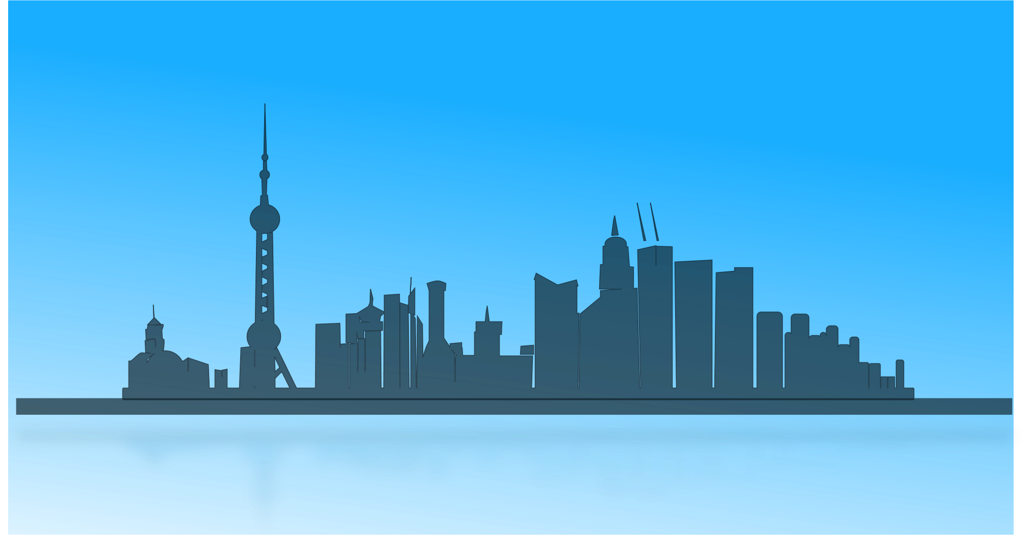 2020x1076 Blue Skyline Clipart