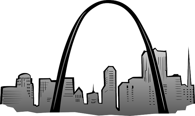 640x381 Gateway, Saint, Drawing, Cartoon, Arch, Louis, Skyline