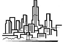 210x140 Chicago Skyline Coloring Page Chicago Skyline Drawing Clipart