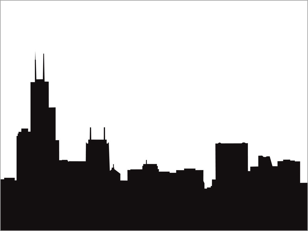 1000x750 Chicago Skyline Drawing Clipart