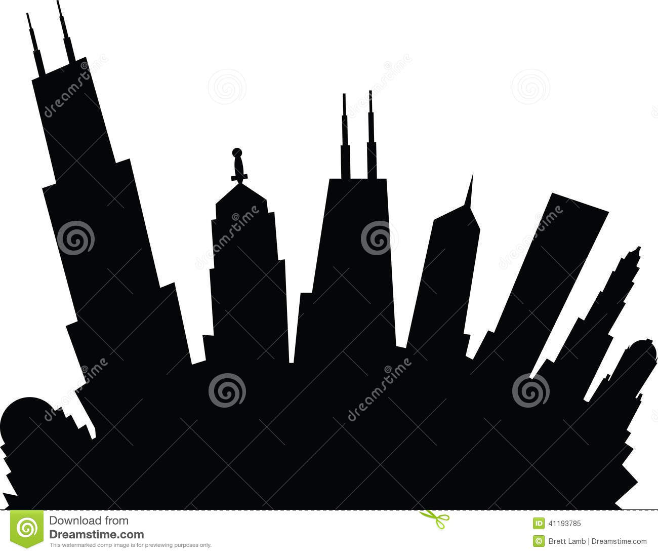 1300x1096 Chicago Skyline Outline Drawing Chicago Stock Illustrations