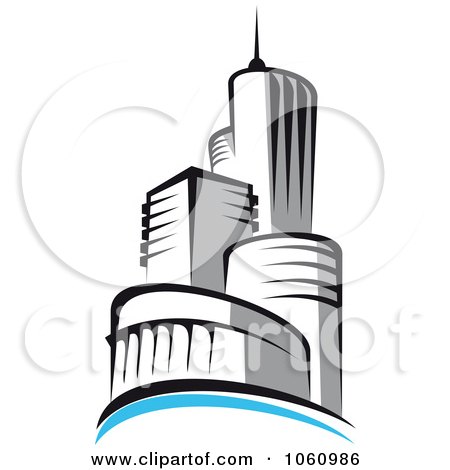 450x470 Royalty Free Vector Clip Art Illustration Of A Skyscraper Logo