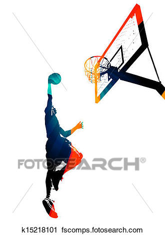 330x470 Clipart Of Funky Basketball Slam Dunk K15218101