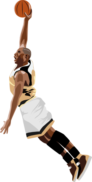 300x595 Free Basketball Player Slam Dunk Clip Art