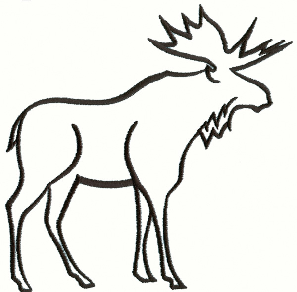 600x591 Pretty Ideas Moose Outline Animals Embroidery Design From Grand