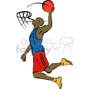 300x300 Royalty Free Going For A Slam Dunk 168536 Vector Clip Art Image