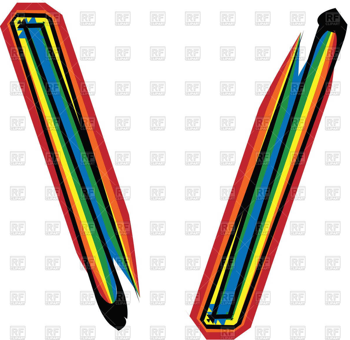 1200x1168 Colorful Backslash And Slash Royalty Free Vector Clip Art Image