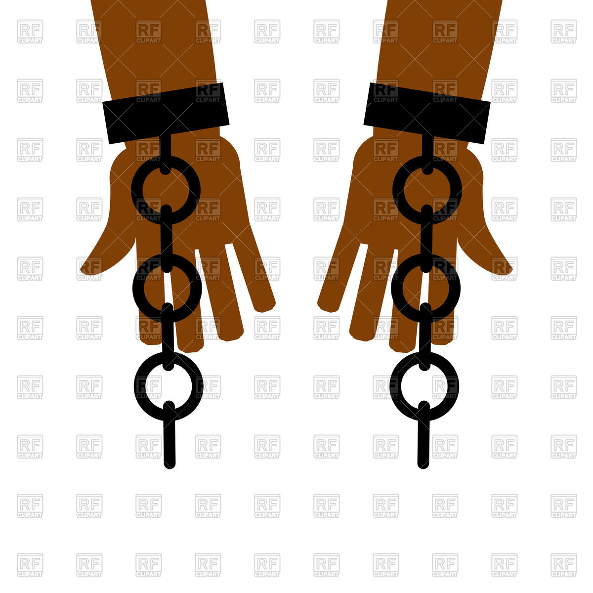 1200x1200 Hands Of Black Slave With Broken Chains. Royalty Free Vector Clip
