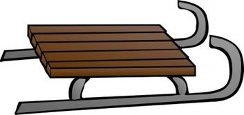 353x167 Wooden Sled Clipart