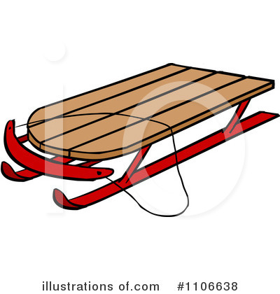 400x420 Clip Art Of A Old Sled Clipart
