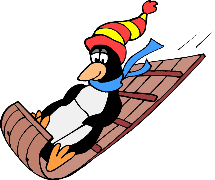 748x626 Penguin Sledding Clipart