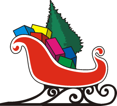 400x360 Christmas Sled Clipart