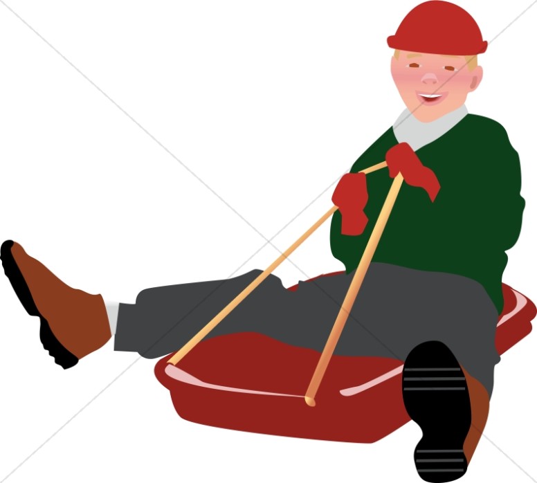 776x698 Little Boy Sledding Christian Children Clipart
