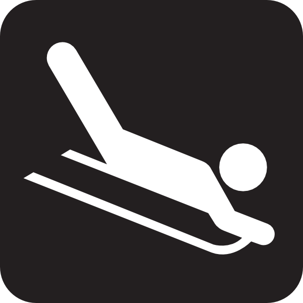 600x600 Sledding Black Clip Art