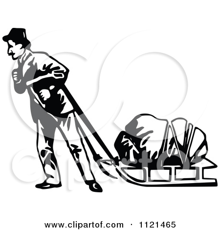 450x470 Clip Art Of A Old Sled Clipart