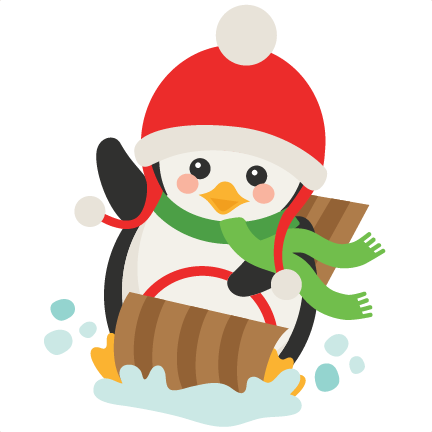 432x432 Sledding Penguin Svg Scrapbook Cut File Cute Clipart Files