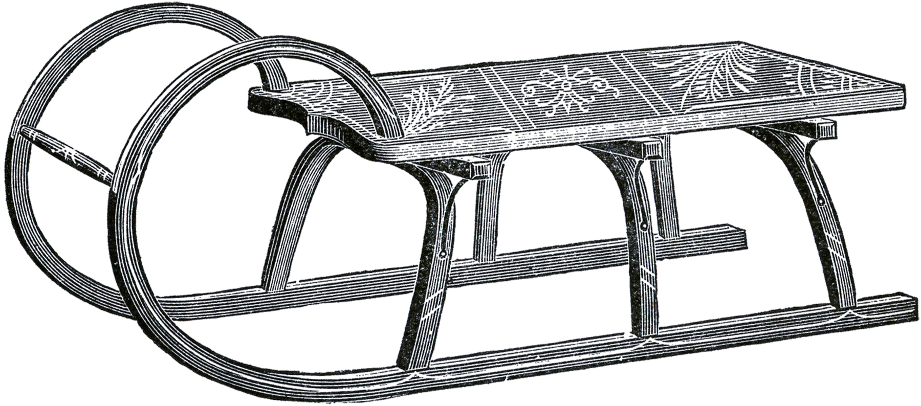 1800x794 Sleigh Clipart Snow Sled