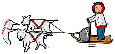400x188 Clipart Dog Sled