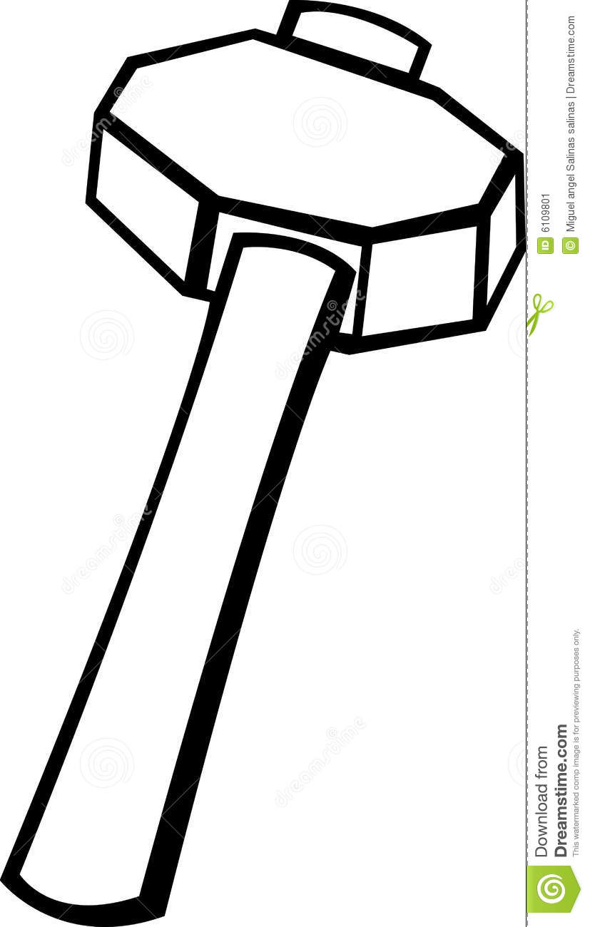 827x1300 Hammer Clipart Black And White