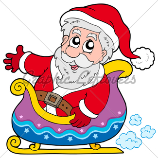 325x325 Santa Claus With Sledge And Deer Gl Stock Images