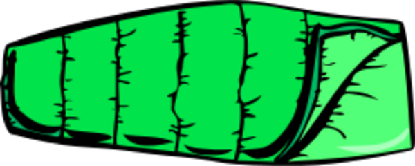 600x240 Blue Sleeping Bag Vector Clip Art 2