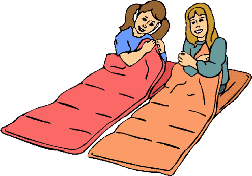 495x345 Girl Sleeping Bag Clipart