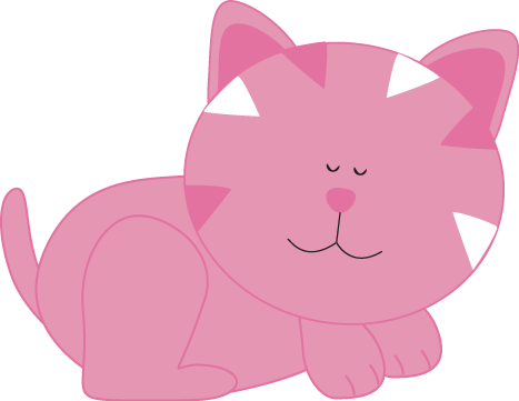 467x361 Pink Cat Sleeping Clip Art