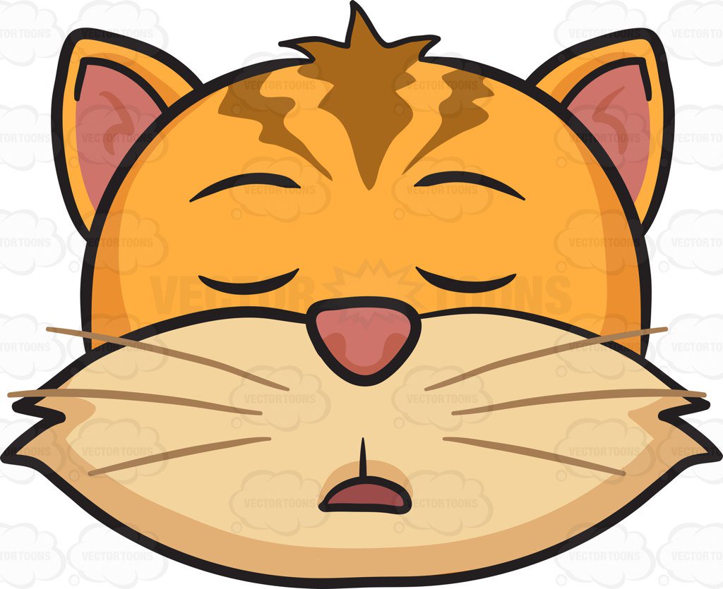 1024x835 A Sleeping Cat Cartoon Clipart