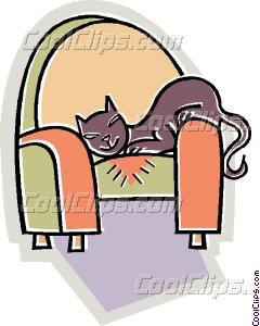 240x300 Cat Sleeping On Chair Vector Clip Art