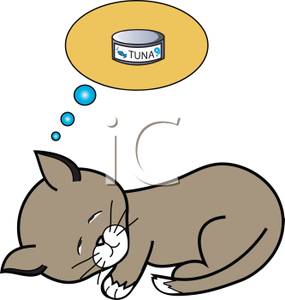 285x300 Art Image A Sleeping Cat Dreaming About Tuna