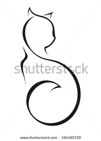 338x470 Cartoon Cat Sleeping Outline Clip Art Free Vector 4vector