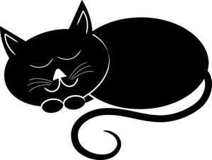300x227 Sleeping Cat Silhouette Clip Art