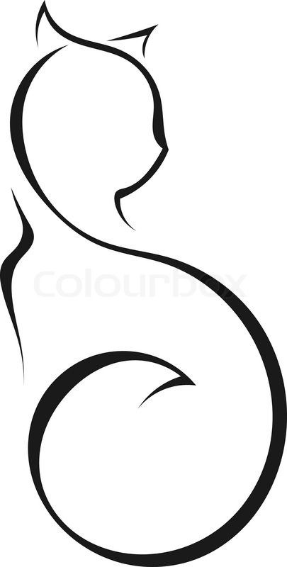 405x800 Gato Dibujo Silueta