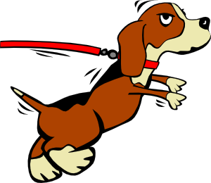 300x260 Dog On Leash Cartoon Clip Art