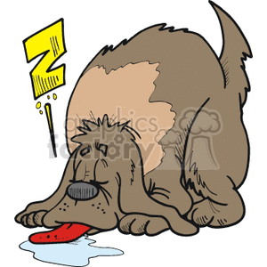 300x300 Royalty Free Cartoon Dog Sleeping 131846 Vector Clip Art Image
