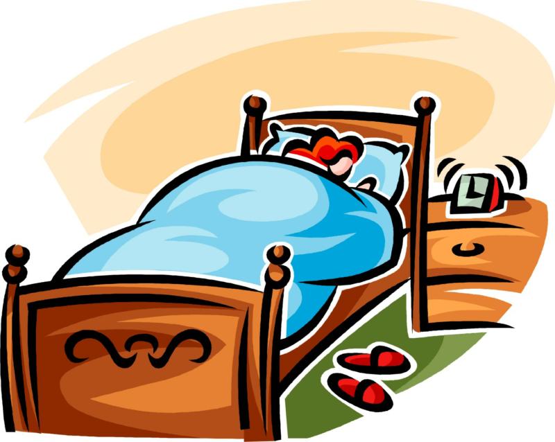 sleeping in bed clipart