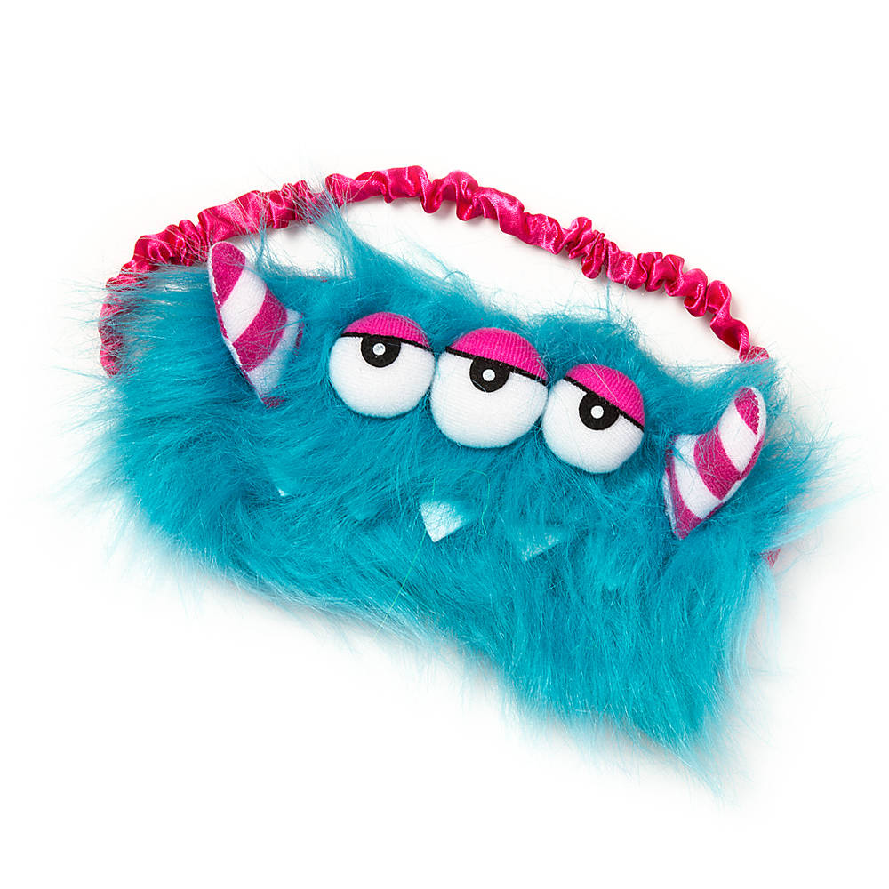 1000x1000 Blue Fuzzy Monster Sleep Mask Claire's Wishlist