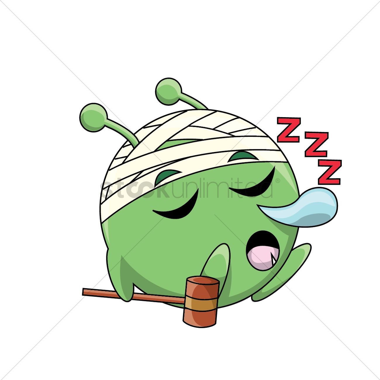 1300x1300 Cute Monster Sleeping Vector Image