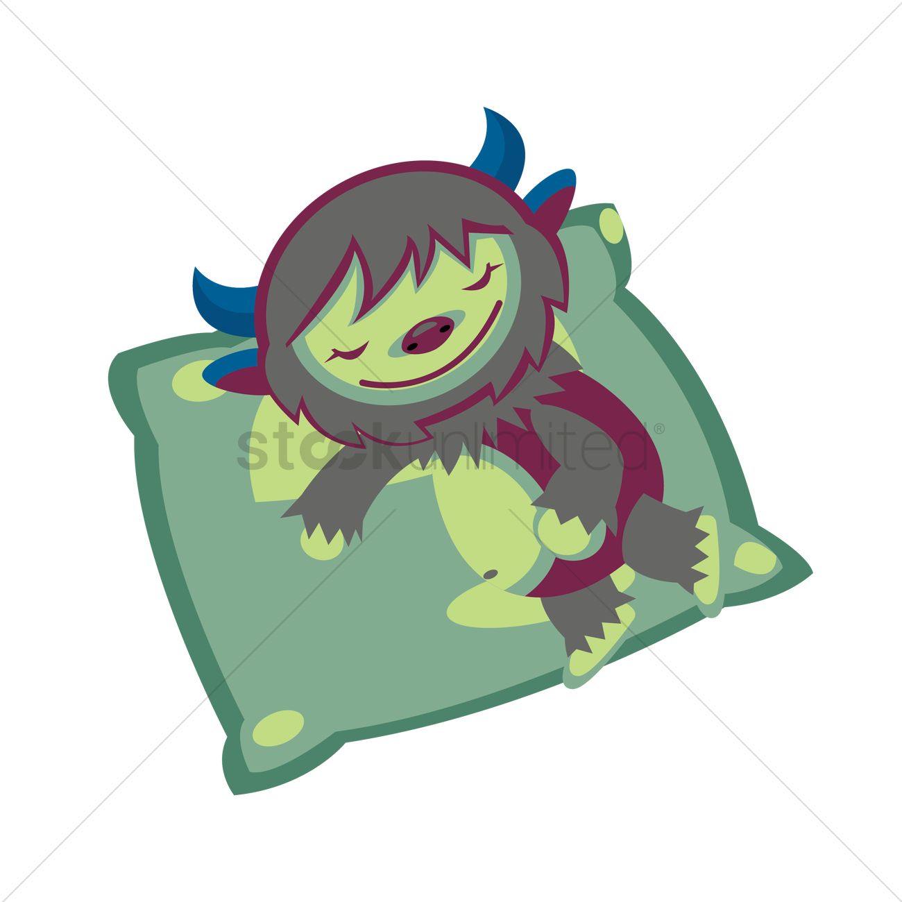 1300x1300 Monster Sleeping Vector Image