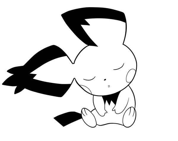 600x476 Sleeping Tight Pichu Coloring Page Color Luna