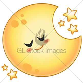 325x325 Happy Cyan Smiling Sleeping Moon Cartoon Character Night Gl